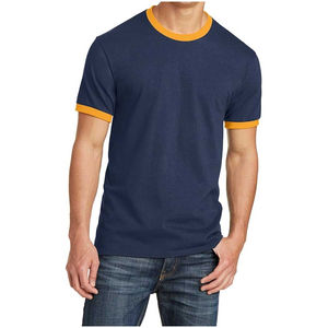 Camiseta 100 de algodón de alta calidad para hombre, camiseta con logotipo de impresión personalizada, camiseta para hombre, camiseta Ringer versize, camiseta personalizada de algodón Ringer - Product Image 1