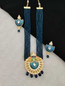 Ensemble collier Maharani Pearl Heritage Design Motifs de style moghol Bijoux uniques en laiton lourd de style vintage pour achat en gros - Product Image 3