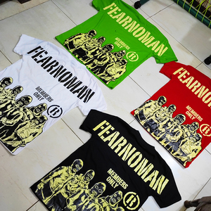 High Quality Screen Printed Custom Oversized Solid 220 Grams Casual 100% Cotton Eco-Friendly Quick Dry Breathable T-Shirts <b>Men</b> - Product Image 2
