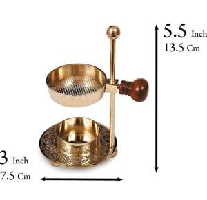 Quemador de incienso de flores de latón con acabado antiguo Hermosa fragancia natural Venta rápida Precio de fábrica Producto hecho India Invierno - Product Image 3