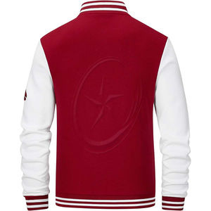 Manteau en tissu satiné coupe-vent surdimensionné à manches longues avec lettres brodées Manteaux décontractés Veste universitaire baseball vintage pour hommes - Product Image 6