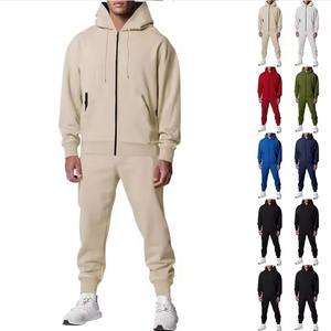 Conjunto de pantalones de chándal personalizados con capucha, chándales para correr de dos piezas para hombres, fabricantes de ropa de invierno para hombres - Product Image 3