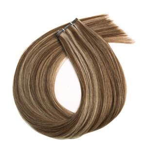 Extensiones de Cabello Humano Remy con Micro Trama, Lisas, Doble Trama # Mezcla de rubio ceniza marrón claro 6/16a - Product Image 1