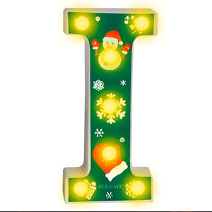 Barre di Plastica con Lettere Luminose LED Colorate per Decorazioni Natalizie, Alimentazione a Batteria DC IP44 - Product Image 1