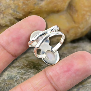 925 Sterling Silver Handmade <b>Ring</b> Natural <b>Crystal</b> Moonstone Gemstone Classic Fine Women's Jewelry Perfect Anniversary Gift Her - Product Image 3