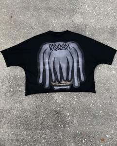 Nouveau T-shirt tricoté respirant à manches courtes grande taille 100 % coton, coupe ample, vêtement de loisirs de marque à motif imprimé pour l'extérieur - Product Image 5