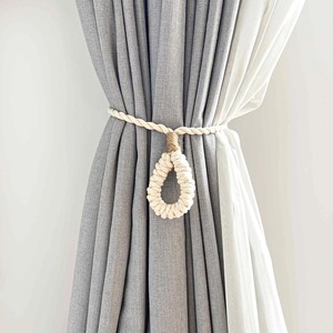 Looped Cotton Curtain Tie Back, Coastal Curtain Tie Back, Bohemian Curtain Tie Back, Boho Chic Tie Back, Cotton Tie Back - Product Image 1