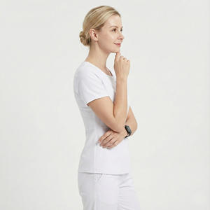 ชุดยูนิฟอร์มสครับผู้หญิงทันสมัย ผ้าไม่ยับ คอทรงกลม เสื้อและกางเกง ชุดพยาบาล แพทย์ ขายส่ง ชุดสครับยืดได้ - Product Image 3