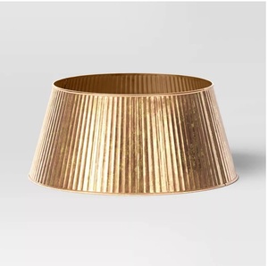 Jupe d'arbre de Noël en métal couleur bronze, design premium, marque privée, avec découpes en forme de feuilles, tailles personnalisées - Product Image 3