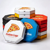 Emballage jetable pour la restauration sur mesure, boîte à pizza octogonale en carton ondulé épaissi de 14 pouces et 20 pouces