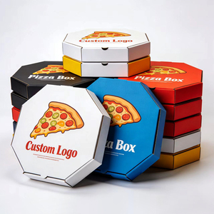 Emballage jetable pour la restauration sur mesure, boîte <span class=keywords><strong>à</strong></span> pizza octogonale en carton ondulé épaissi de 14 pouces et 20 pouces - Product Image 1