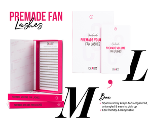 CharmLash Bulk Lashes Wholesale Premade Fans Extensions de cils Mega Volume Lash Trays Symmetrical Short Stem Confortable Wear - Product Image 2