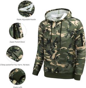 Ensemble de pantalons de survêtement à capuche de sport décontractés High Street pour hommes conception personnalisée survêtement évasé avec coupe carrée survêtements de camouflage à la mode - Product Image 3