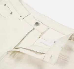 Short cargo pour homme Streetwear Vintage Double Knee Baggy Denim Shorts Pantalon uni vierge - Product Image 4