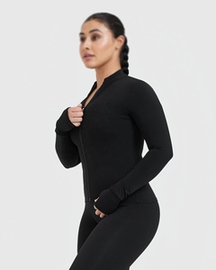 Veste de yoga pour femme hiver 2024, manches zippées, respirante, coupe ajustée, Spandex/Nylon, écologique, décontractée, pour la gym et le yoga, taille XXL, couleur unie - Product Image 2