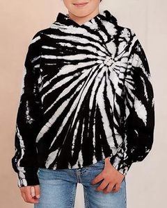 Más vendidos Dip Dye Acid Wash Vintage Sun Fade Fashion Dip Dye Sudaderas con capucha para niños Custom Boys Kids Tie Dye Hood Ropa de invierno transpirable - Product Image 3