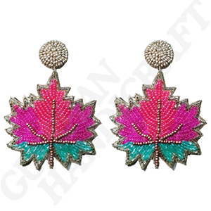 Pendientes colgantes tejidos a mano de moda Vintage, bordado en forma de flor personalizado ecológico inspirado en la naturaleza para fiestas - Product Image 3