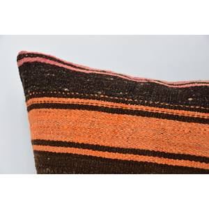 Brown Wool Kilim Patchwork <b>Bolster</b> <b>Pillow</b> 16x16 Inch Vintage Floral Print Woven Non-Slip Eco-Friendly Decorative <b>Pillow</b> - Product Image 2