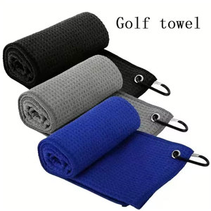 Toalla de golf tipo waffle, tamaño personalizado, duradera, para una eliminación efectiva de la suciedad en las ranuras de las palas de hierro, en venta. - Product Image 1