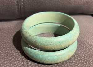 Bracelets en bois de couleur verte, bijoux unisexes tendance avec perles d'imitation de forme ronde, design chrétien - Product Image 5