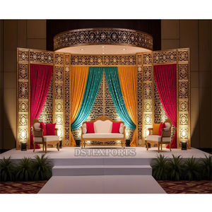 Decoración de Boda Marwari, Mandap Cortado con Láser, Compra en EE. UU., Marcos Metálicos de Moda, Telón de Fondo para Bodas, Decoraciones de Escenario, Mandapam Clásico, Canadá - Product Image 1