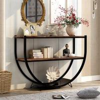 Table console en métal antique de qualité supérieure fabriquée à la main avec une construction robuste et une esthétique vintage pour un usage domestique