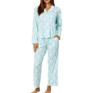 Wholesale Women's Summer Sleepwear Sets 100% Cotton Pajamas Solid Color <b>Stretch</b> Nightwear for Ladies Women's Sleepwear - Product Image 5