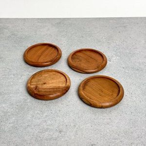 GUÍA DE BELLEZA STURDY MORDEN MULTI COASTERS DE MADERA Funcional Hecho a mano Bebida artesanal Posavasos de bambú Juego de 6 paquetes con soporte - Product Image 4