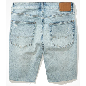Short baggy en denim avec logo personnalisé de haute qualité pour hommes, vêtements de rue décontractés de grande taille, design en détresse pour les shorts en jean d'été - Product Image 4