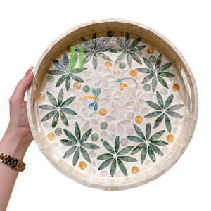 Plateaux de service ronds en bambou bohème pour la décoration de table et la décoration de restaurant, fabriqués au Vietnam, vente en gros - Product Image 5