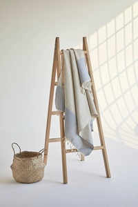 ผ้าขนหนูตุรกีผสมลินิน-คอตตอน ลายทางสีน้ำเงิน ขนาด 39x69 นิ้ว - Product Image 4