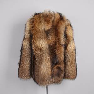 Manteau long en fourrure de raton laveur avec capuche volumineuse, imperméable, écologique, épais, vêtement d'extérieur de qualité supérieure, cuir Miden International - Product Image 6