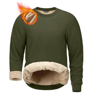 Sudadera de algodón orgánico personalizada, forro Sherpa, manga larga, sin capucha, 380 GSM, fabricación OEM, fabricante de ropa personalizada - Product Image 1