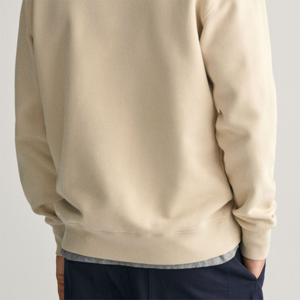 Sudadera Beige de Cuello Alto con Cierre de Cremallera para Hombre, Personalizable con Logotipo, Manga Larga, Estilo Casual Urbano, Venta al Por Mayor OEM ODM - Product Image 2