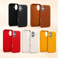 Étui de téléphone en cuir véritable tendance pour la série iPhone 17, compatible avec la charge sans fil magnétique, coque antichoc, logo personnalisé