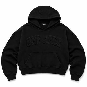 Sweat-shirt à capuche surdimensionné noir personnalisé pour homme, en coton lourd, style streetwear, ONEAPEX - Product Image 4