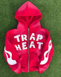 Conjunto de Sudadera con Capucha y Pantalones Deportivos con Estampado Gráfico Azul Real de Lujo, Diseño de Llamas Blancas, Ropa Deportiva Urbana, Corte Holgado - Product Image 3