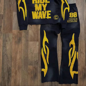 Sublimation survêtements à capuche de haute qualité pour hommes à manches longues nouveau Design personnaliser Sublimation/broderie survêtement ensemble pour hommes - Product Image 4