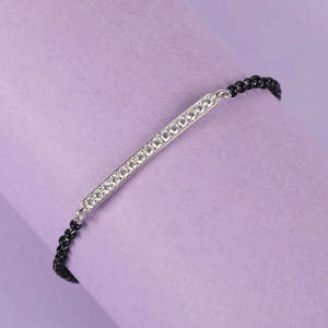 กำไลข้อมือเงินแท้ประดับลูกปัดละเอียดแบบมังกัลสุตร - Product Image 2