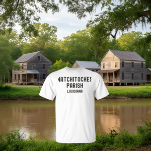 T-shirt Natchitoches Parish Louisiana pour adulte, unisexe, en coton blanc, 100% coton - Product Image 3