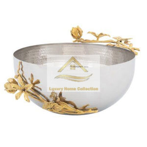 Bol en métal couleur dorée vaisselle service alimentaire et Dessert présentoir en acier inoxydable finition bien polie fournitures d'hôtel - Product Image 2