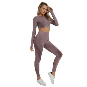 Women's Yoga Set Gym & Fitness Wear Workout Scrunch Tight Pant & <b>Bra</b> Women's Yoga Set <b>Low</b> Price Clothing Running OEM Service - Product Image 1
