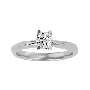 Hailey Single Solitaire Ring Oro blanco y platino con rodio Chapado en oro Piedra de circón Estilo de declaración Certificado IGI - Product Image 5