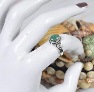 Emerald 925 Sterling <b>Silver</b> Bohemian <b>Ring</b> Handmade Dainty Oval Cut Gemstone Classic Thanksgiving Anniversary Gift for <b>Men</b> Women - Product Image 3