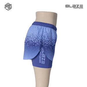 Short 2 en 1 taille haute pour femme MMA et boxe Design respirant pour le jogging, le combat et la course à pied en plusieurs couleurs avec logo personnalisé - Product Image 2