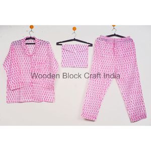 Pijamas Conjunto de pijama de algodón puro floral Hermosa ropa de noche Traje de noche de algodón suave Conjunto de pijama Ropa de salón Regalo para ella - Product Image 6