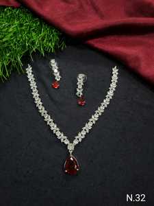 ชุดสร้อยคอเจ้าสาวประดับเพชรแบบอเมริกันและชุดเครื่องประดับต่างหูคลาสสิกสำหรับงานแต่งงานเครื่องประดับสไตล์คลาสสิกสำหรับผู้หญิง - Product Image 2