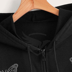 Private Label High Quality <b>Rhinestone</b> <b>Hoodies</b> Bulk Quantity <b>Rhinestone</b> <b>Hoodies</b> Cotton Made Customized <b>Rhinestone</b> <b>Hoodies</b> - Product Image 3