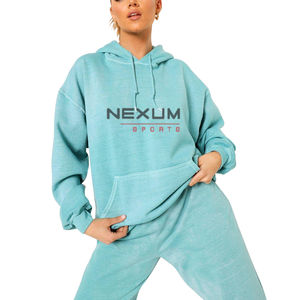 Sudadera con capucha de lavado ácido para mujer de algodón 2025 de alta calidad, nueva ropa deportiva elegante de Color personalizado para Fitness, sudaderas con capucha recortadas personalizadas OEM - Product Image 1