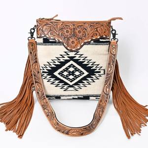 Western Bohemian Floral Outillage à la main en cuir véritable Tassel Designer Sac à main décontracté pour femme Meilleur prix - Product Image 2